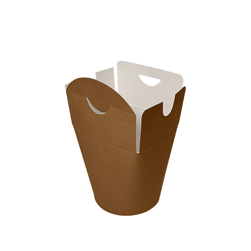 Коробка для локшини 750 мл 1РЕ  d 95 мм / h 95 мм, крафт-білий