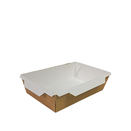 Бокс 1200 мл, крафт/білий  180*120*50 мм