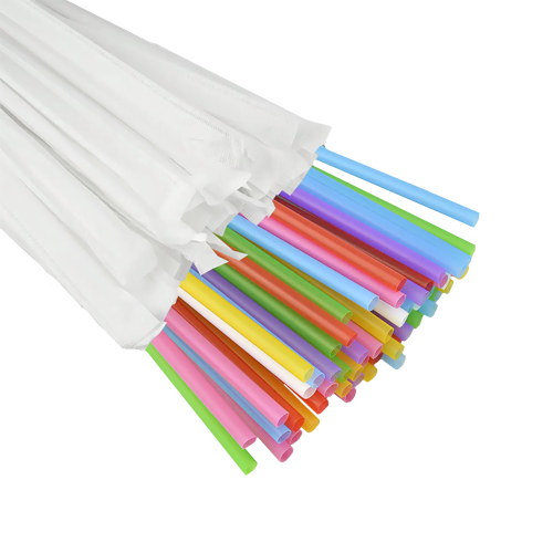 Трубочка полімерна 7,0мм/21 см, в ПАПЕРОВІЙ інд.упаковці, МІКС